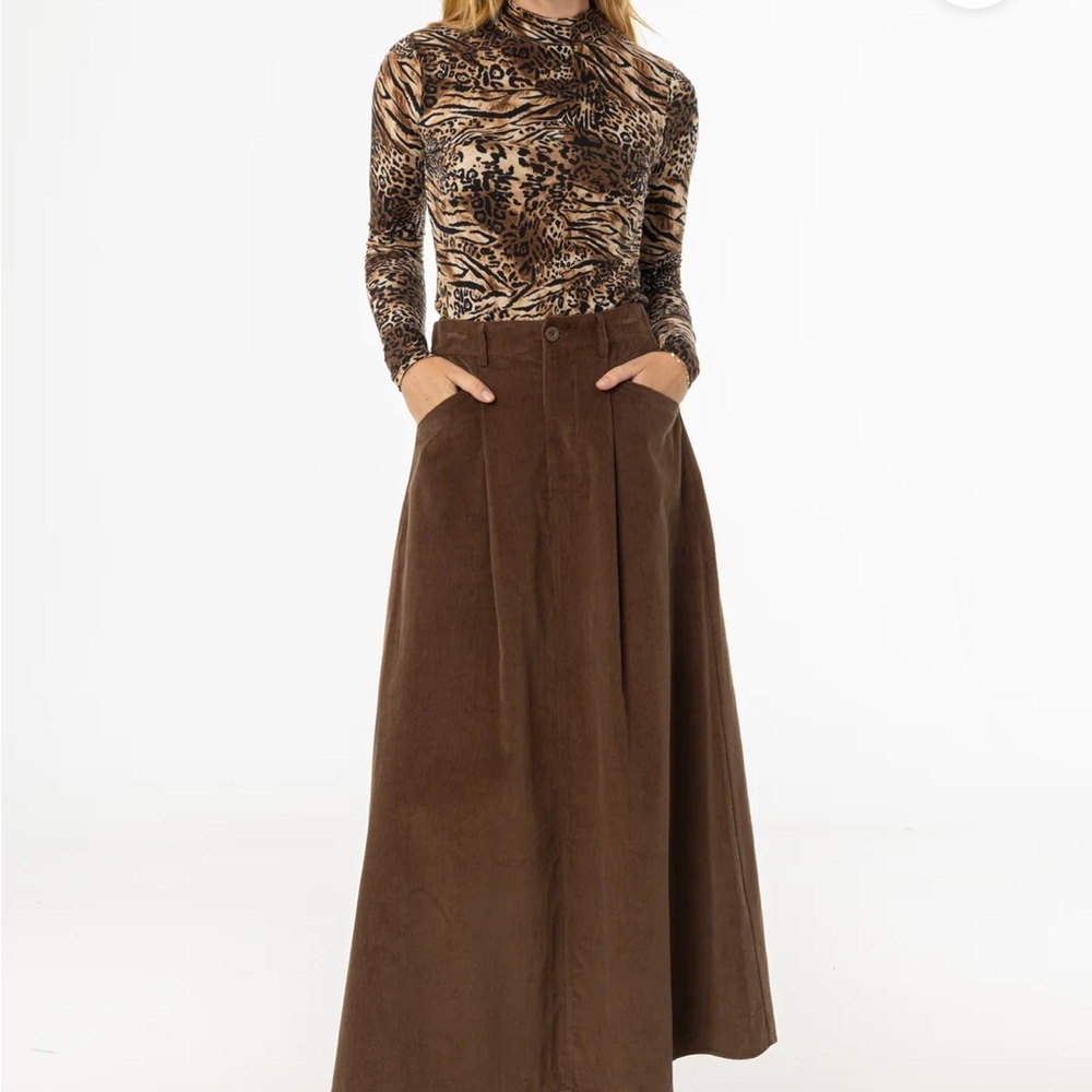 Dress Blank Dark Brown Corduroy skirt